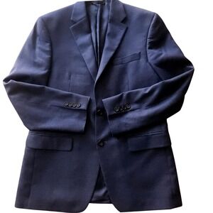 Lauren Ralph Lauren Men's Blazer 38R Navy Micro Houndstooth Jacket 2 Button